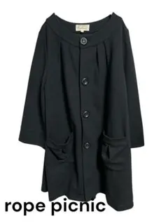 rope picnic ノーカラージャケット ブラック　袖短め