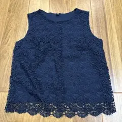 UNIQLO ネイビー レース ノースリーブ M