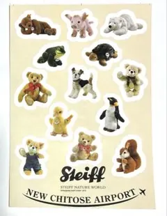 ★ steiff シュタイフ　テディベア　シール　新千歳空港　1枚　★のサムネイル