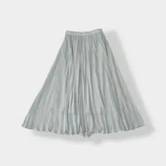GU gu ジーユー ウエストゴム シアー プリーツ ロングスカート グレー M