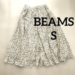 BEAMS HEART フラワープリント フレアスカート S