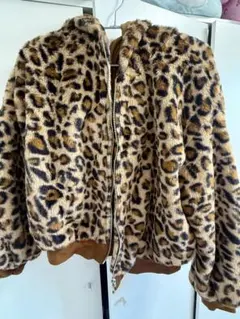 SHEIN ヒョウ柄ファージャケット EU 36/38