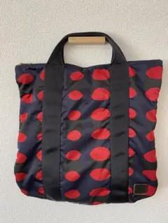 マルニ✖️ポーター　ネイビー/レッド ドット柄 リュック・トートバッグ マルニ✖️ポーター ネイビー/レッド ドット柄 リュック・トート