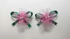 卒園 入園 コサージュ ハンドメイド 花形ブローチ 2個セット