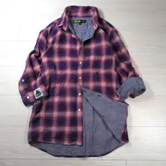 XLARGE チェックシャツ 長袖シャツ ネルシャツ 7分袖