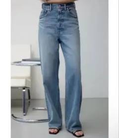5回未満使用✨ AZUL DENIM ハイウエストワイドデニム　S アズール
