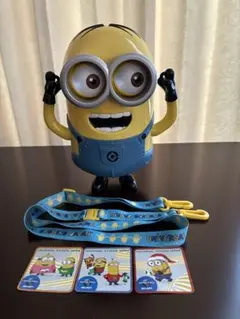 USJ ミニオンポップコーンバケツ　ストラップ付　シール3枚
