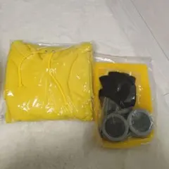 ハロウィン ミニオンコスプレ　フードパーカー　Мサイズ　帽子ゴーグルセット