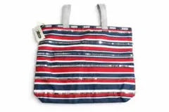 LeSportsac（レスポ）トリコロールボーダー柄　スパンコール　トートバッグのサムネイル