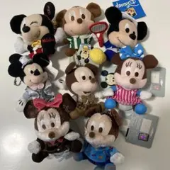 【８個セット】　ミッキー・ミニー　ボールチェーンマスコット