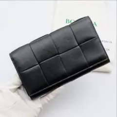 ボッテガヴェネタ マキシイントレチャート 二つ折り 長財布 ダークモス RFID