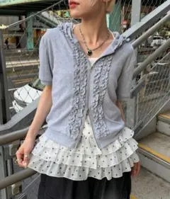 w closet☆フリル半袖パーカーのサムネイル