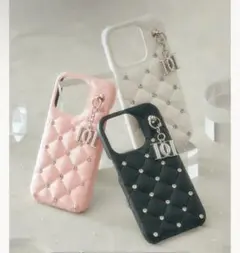 キルティングビジューDDチャームiPhoneケース ピンク ダーリッチ