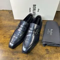 希少 約55万円 Berluti ダブルストラップ アンディローファー 10.5