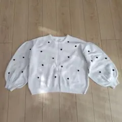 haco ドット ボリューム袖 ニット Lサイズ