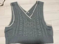 ニットベスト グレー