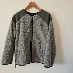 Gabardine K.T ノーカラー ボアジャケット