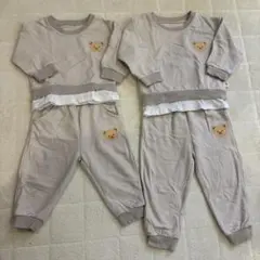 クマ刺繍 トレーナー・パンツ セットアップ 兄弟 80㎝ 100㎝