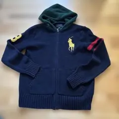 美品PoloRalph Lauren ラルフフード付きパーカー フルジップ150