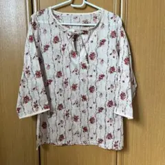 新品　フェリシモ　フラワー柄チュニック　L