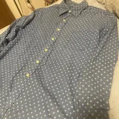 45rpm 水玉模様 長袖シャツ 青 藍染のサムネイル