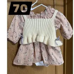 花柄ロンパース 70サイズ　petit main