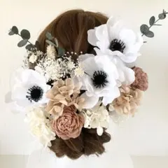 【AS】 大人くすみピンク　髪飾り　結婚式　前撮り　成人式　フォトウェディング