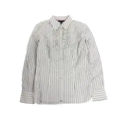 柄シャツ　TOMMY HILFIGER ストライプ柄　フリル　古着　8$aのサムネイル