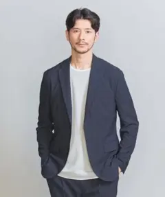 KJ　新品【マッキントッシュロンドン】BREASY JACKET 40 紺 WEB・一部店舗限定】【BREASY JACKET】シアサッカーセットアップ