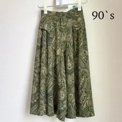 美品 昭和レトロ ペイズリー柄キュロットスカート お洒落 古着女子 レトロ好き