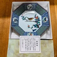 九谷焼　青郊窯　小紋四君子　花鳥　8.5号鉢　鉢　八角鉢　八角皿　径26.5cmのサムネイル