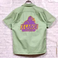 XLARGE バックロゴ ビッグ刺繍 半袖 オープンカラー ワークシャツのサムネイル