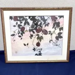 日本画 額装 ゴーヤの図 落款あり - メルカリ