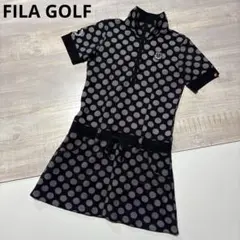 フィラゴルフ★総柄★中厚手ストレッチ★シャツワンピ【レディース サイズLL】