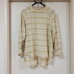 Live in comfort シャーリングネック 長袖ブラウス　チュニック　М