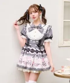 リズリサ スイートギンガムティールームセットアップ ワンピのみ ブラック LIZLISA Sweet Gingham Tea Room セットアップ - メルカリ