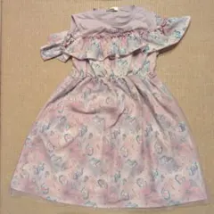 エコネコ　ユニコーン柄 半袖ワンピース 薄紫色 130