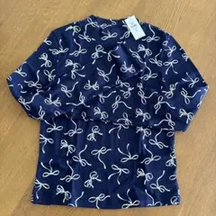 GAPkidsリボン柄長袖シャツ 140cm ネイビー