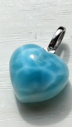 【新品未使用】ドミニカ共和国産ラリマー♡ハートペンダントトップ高品質