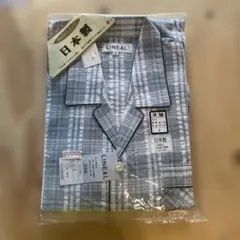 LINEAL メンズ パジャマ 半袖 チェック柄 Sサイズ 日本製