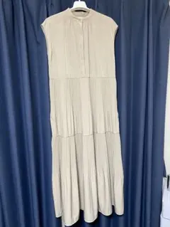 BEAMS HEART ノースリーブ ロングワンピース ベージュ