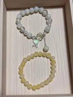 【選べるおまけあり】ハンドメイド ビーズブレスレット2点セット