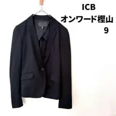 ICB テーラードジャケット 黒 ブラック サイズ9 シンプルのサムネイル
