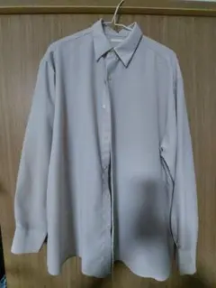 GU イージーケアシアーオーバーサイズシャツ S ライトグレー