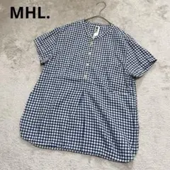 美品　MHL マーガレットハウエル　リネン　バンドカラー　プルオーバーシャツのサムネイル