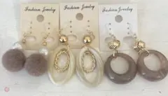 3点セット　420 ハンドメイド　樹脂　金属　ピアス　イヤリング　まとめ売り