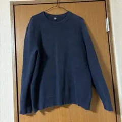 【UNIQLO】ダークブルー クルーネックセーター