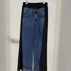 【ABITOKYO】 【19年】異素材ドッキングデニムワイドパンツのサムネイル