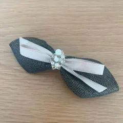 ヘアアクセサリー　ビジュー　リボン　バレッタ　お呼ばれ　結婚式