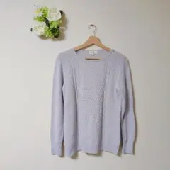★良品★ALPHA CUBIC ラメ入り 薄紫 長袖ニット【M】のサムネイル